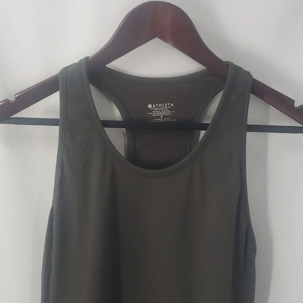 Athleta Speedlight Seamless Tank Dark Green Athleisure Athleticwear Size Small - Picture 3 of 9